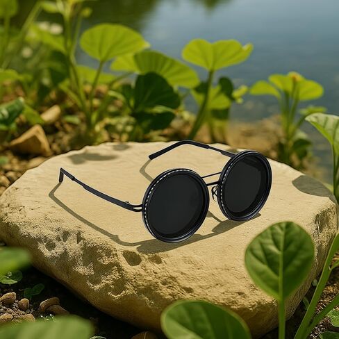 TechTwist adjustable sunglasses with nd9 adjustable tint sunglasses filter adjustable polarized glasses, Adjustable Sunglasses for men, 1-9 Gears adjustable glasses - Eyewear with Adjustable Lens in Saudi Arabia