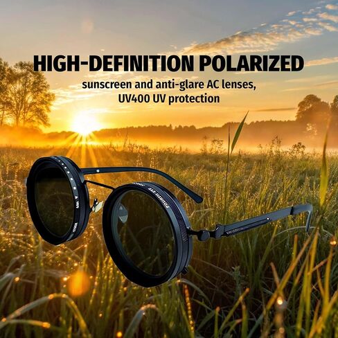 TechTwist adjustable sunglasses with nd9 adjustable tint sunglasses filter adjustable polarized glasses, Adjustable Sunglasses for men, 1-9 Gears adjustable glasses - Eyewear with Adjustable Lens in Saudi Arabia