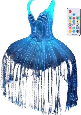 Earthradius Led Fiber Optic Ballet Costume Dress Luminous Color Change Remote Control DIY Customized Clothes for Party in Kuwait