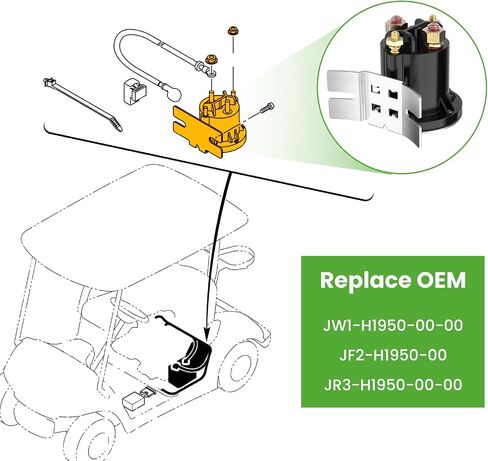 10L0L 12V Golf Cart Solenoid Relay Assembly for Yamaha G22 G23 G27 G28 G29 Drive YDRA Gas 2003-up, 4-Terminal 150A Continuous Solenoid Replace OEM JW1-H1950-00-00 JR3-H1950-00-00 J38-81950-01 in Saudi Arabia