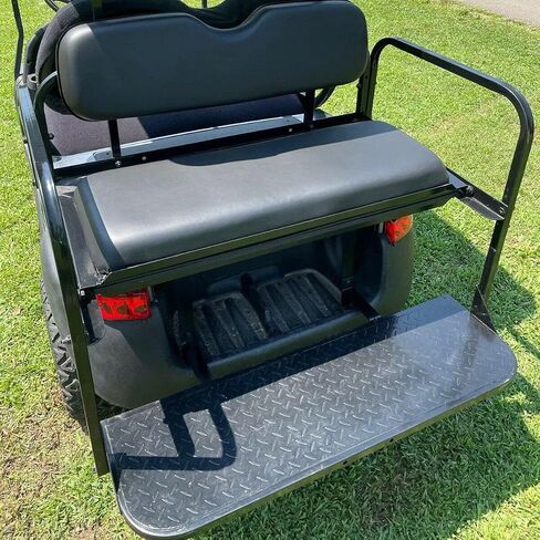KUAFU Golf Cart Flip Folding Back Seat Kit Rear Black Seat Compatible with 2004 and Up Club Car Precedent/Tempo/Onward Gas or Electric Models w/Roof Support -You Will Receive Two Packages in Saudi Arabia