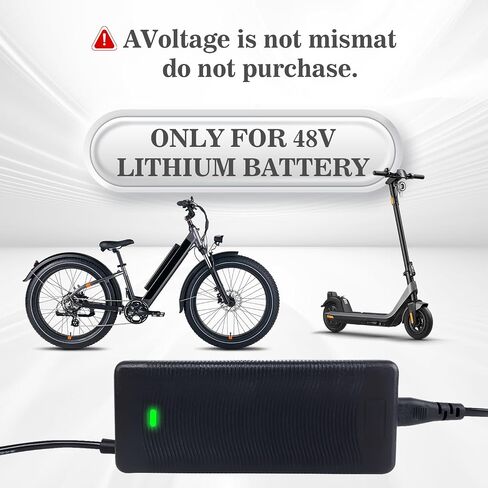 54.6V Electric Bike Charger for 48V Lithium Battery Input Voltage AC120V, Compatible with Razor, Gotrax, Ninebot, Swagtron, Jetson, Segway, Hiboy and More in Saudi Arabia