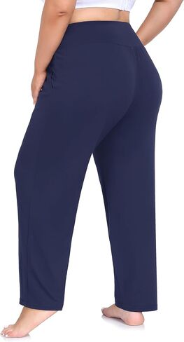 ZERDOCEAN Women's Plus Size High Waist Yoga Pants Casual Comfy Relaxed Loose Lounge Pants with Pockets in Saudi Arabia