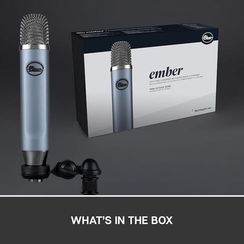 Logitech Blue Ember XLR Condenser Mic for Recording and Streaming, Custom Cardioid Capsule and Mic Stand Mount, Gray (Renewed) in Saudi Arabia