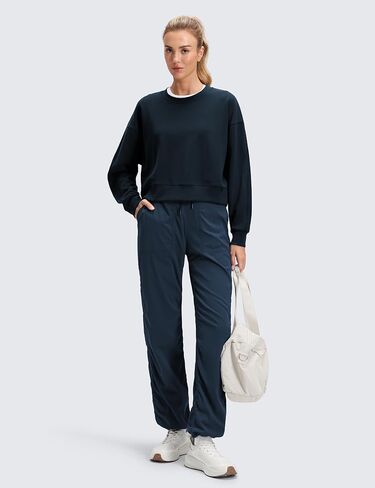 CRZ YOGA Fleece Lined Athletic Pants for Women 30" - Water Resistance Thermal Casual Work Winter Outdoor Joggers Warm in Kuwait