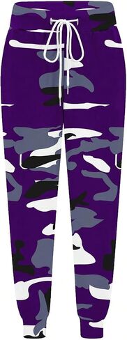 بنطال رياضي نسائي من WDIRARA Camo Joggers برباط للخصر للتمرين والجري in Kuwait