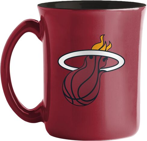 كوب مقهى ذو لونين كبير سعة 15 أونصة يحمل شعار NBA مع لون داخلي (شارلوت هورنتس) in Saudi Arabia