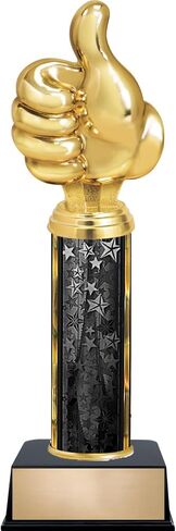 Customizable 11" Thumbs Up Black Star Trophy Award, Engrave Now in Saudi Arabia
