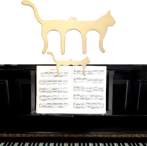 Metal Music Book Clip Cat Shaped Music Stand Clips Sheet Music Clips for Outdoor Playing, Note Paper, Books Piano, Guitar, Violin, Keyboard (Gold) in Saudi Arabia