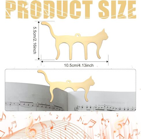 Metal Music Book Clip Cat Shaped Music Stand Clips Sheet Music Clips for Outdoor Playing, Note Paper, Books Piano, Guitar, Violin, Keyboard (Gold) in Saudi Arabia