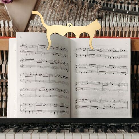 Metal Music Book Clip Cat Shaped Music Stand Clips Sheet Music Clips for Outdoor Playing, Note Paper, Books Piano, Guitar, Violin, Keyboard (Gold) in Saudi Arabia