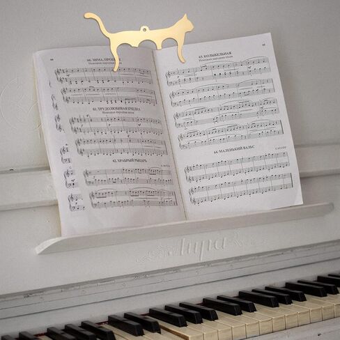 Metal Music Book Clip Cat Shaped Music Stand Clips Sheet Music Clips for Outdoor Playing, Note Paper, Books Piano, Guitar, Violin, Keyboard (Gold) in Saudi Arabia