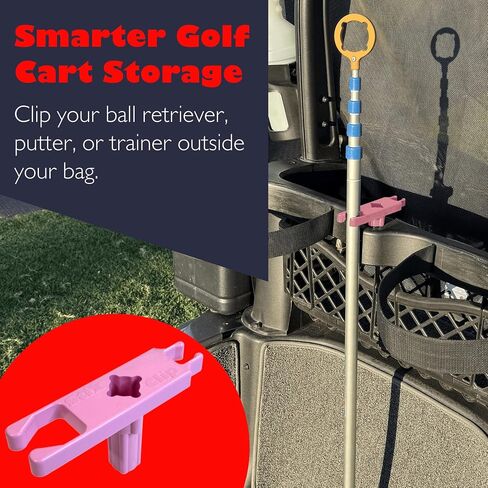 Golf Cart Accessories - Ball Retriever Holder - Putter Clip - Training Aid Storage - Umbrella Organizer - Equipment Mount - Made in USA (Pack of 1) in Saudi Arabia
