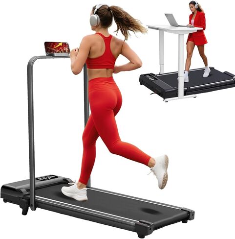 Compact Walking Pad with Handle Bar and Incline, 3.0HP Portable Walking Pads Treadmills with Handles for Home Small, 0.6-6.2MPH Electric Small Under The DeskTreadmill for Small Spaces, 320LB Capacity in Saudi Arabia