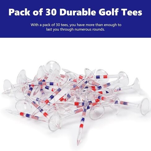 Golf Tees 3 1/4 inches (83mm) Plastic Clear Funny Bulk Unbreakable Reduces Friction & Side Spin Golfing Accessories for Women Men Golfers,30 Counts in Saudi Arabia