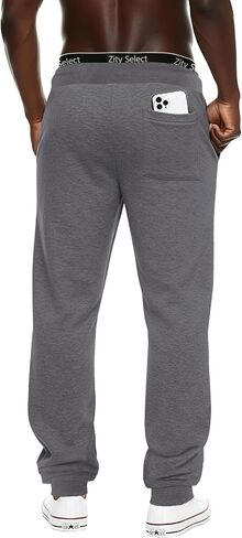 ZITY 3 Pack Men's Fleece Jogger Sweatpants with Pockets and Drawstring Athletic Active Workout Gym Sweat Pants Running Pants in Kuwait