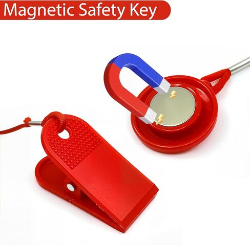 3 pcs Universal Treadmill Magnet Safety Key (Red/Pink/Blue) - Multi-Color Magnetic Safety Switch & Emergency Stop Key Replacement, Compatible with Most Treadmills, Running Machines in Kuwait