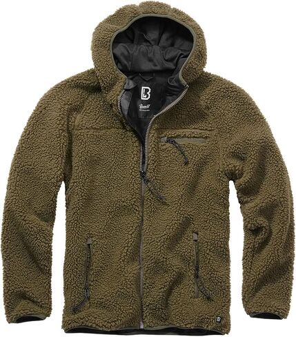 Brandit mens Hooded Teddy Fleece Cold-weather Outdoor Full Zip in Saudi Arabia