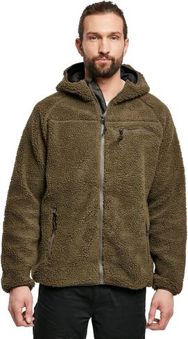 Brandit mens Hooded Teddy Fleece Cold-weather Outdoor Full Zip in Saudi Arabia