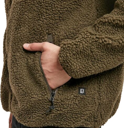 Brandit mens Hooded Teddy Fleece Cold-weather Outdoor Full Zip in Saudi Arabia