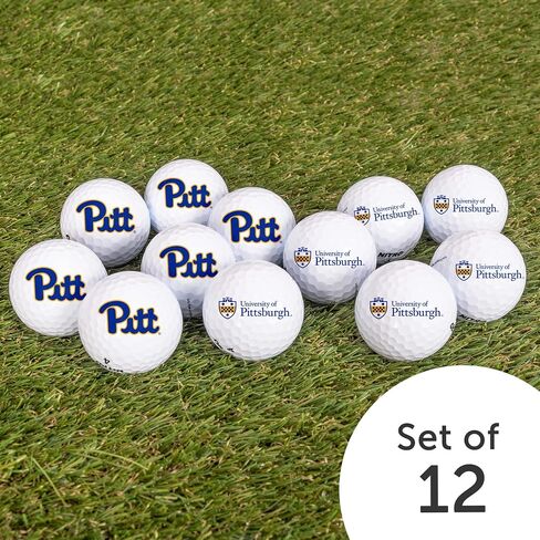 كرات الجولف من Desert Cactus University of Pittsburgh - عبوة من 12 لونًا كاملاً، معدات مرخصة رسميًا من Pitt Panthers in Saudi Arabia