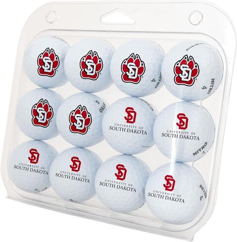Desert Cactus University of South Dakota Dozen Golf Balls - Full Color 12 Pack, USD Coyotes Officially Licensed Gear in Saudi Arabia