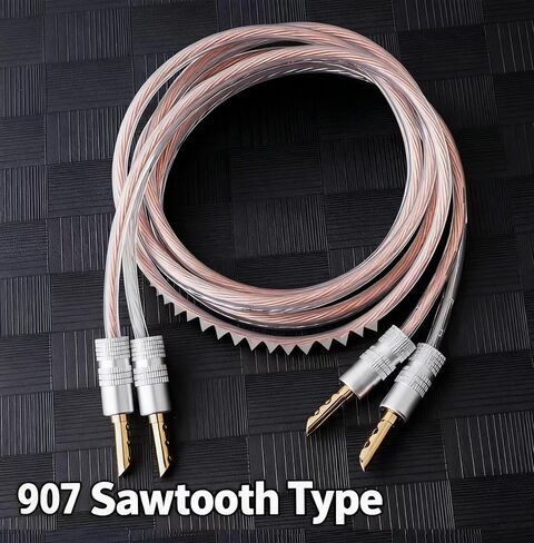 Premium Audio Speaker Cable, 13 AWG Oxygen-Free Copper Wire, Silver and Pink, Gold-Plated Banana Connectors, High-Fidelity Sound (39, Inches) in Saudi Arabia