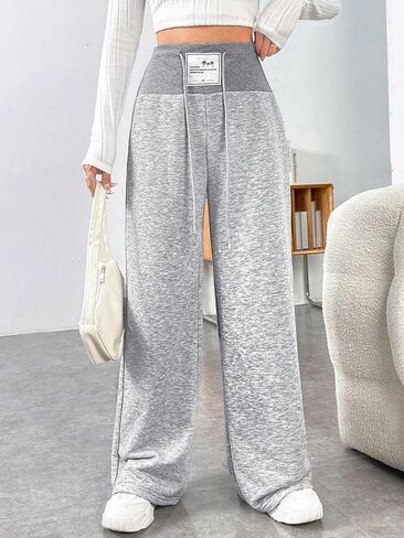 Women's High Waisted Sweatpants Drawstring Waist Athletic Pants Wide Leg Pants in Saudi Arabia