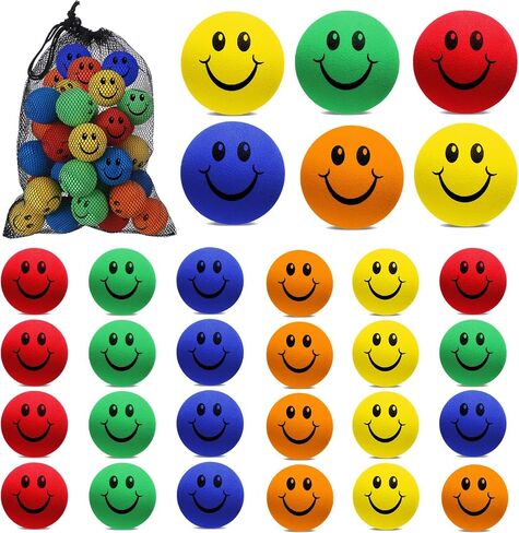 Soulchen 30pcs Foam Ice Hockey Pucks Diameter 3" Thickness 1" Happy Emotion Knee Indoor Ice Hockey Pucks with Mesh Bag for Practicing and Classic Training Birthday Gift Decoration in Saudi Arabia
