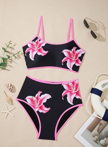 Herseas Women's Floral Print Bikini Sets Two Piece Swim Suits 2026 High Waisted Scoop Bathing Suits in Saudi Arabia