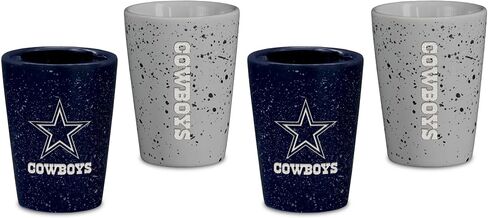 ريكو إندستريز NFL Football Dallas Cowboys Standard 2oz جامعي/حلوى سيراميك 4 عبوات من الزجاج الناري in Saudi Arabia