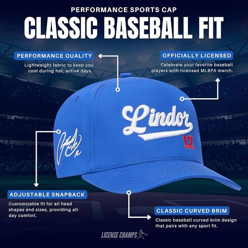 قبعة بيسبول MLBPA مرخصة رسميًا، قبعة Snapback قابلة للتعديل، قبعة حافة منحنية أداء مطرزة للرجال والنساء والأطفال in Kuwait