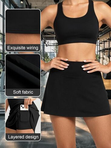 Women Quick Dry Tennis Golf Skirt with Built in Shorts High Waist Athletic Skort Sportswear for Running Travel in Saudi Arabia