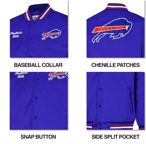 Ultra Game NFL mens Nfl Official Supreme Heritage Logo Satin Jacket Team Color 2 in Saudi Arabia