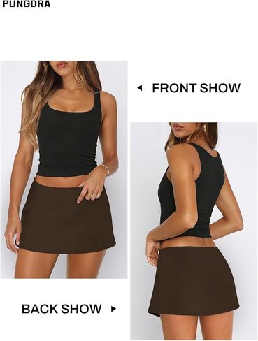 Womens Micro Mini Skirt with Shorts Low Rise A-Line Skort for Women Formal Going Out Casual Athletic Tennis Outfits in Kuwait