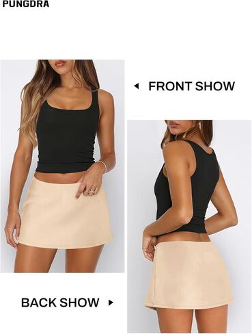 Womens Micro Mini Skirt with Shorts Low Rise A-Line Skort for Women Formal Going Out Casual Athletic Tennis Outfits in Saudi Arabia
