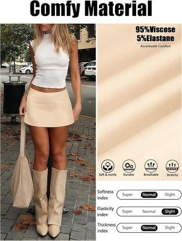 Womens Micro Mini Skirt with Shorts Low Rise A-Line Skort for Women Formal Going Out Casual Athletic Tennis Outfits in Saudi Arabia