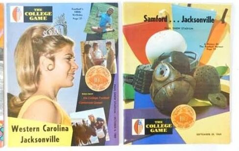 Lot of (9) Diff 1968 and 1969 Jacksonville State College Football Programs - NFL Programs in Saudi Arabia
