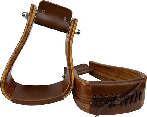 Showman Mahogany Angled Deep Roper Stirrups in Saudi Arabia