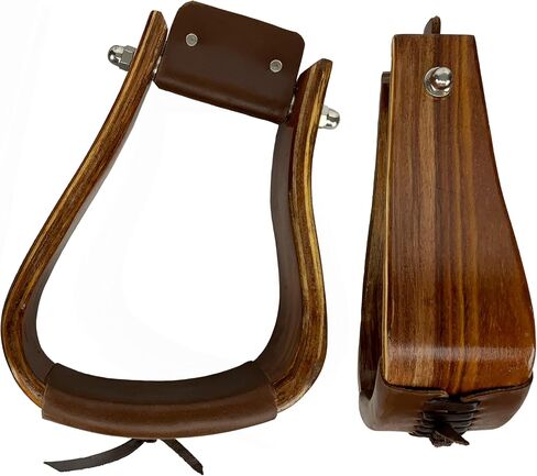 Showman Mahogany Angled Deep Roper Stirrups in Saudi Arabia