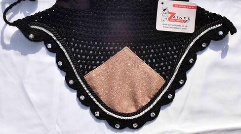 طقم وسادة سرج من الدرجة الذهبية اللامعة بلون ذهبي وردي متطابق مع غطاء الأذن | معدات عرض الفروسية | مجموعة ماتشي لركوب الخيل | الترويض أو القفز/الصياد in Kuwait