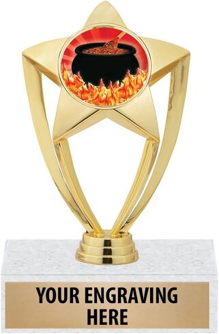 جوائز التاج 6 بوصات من جوائز Gold Flaming Hot Chili Pot - Chili Cook Off Trophy Prime in Saudi Arabia