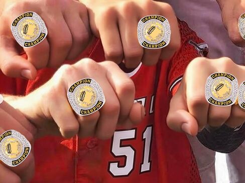 12 Pcs Football Championship Ring Sport Ball Trophy Award Gift with Display Neck Chain and Stand for Tournament or League Champion Winner in Saudi Arabia