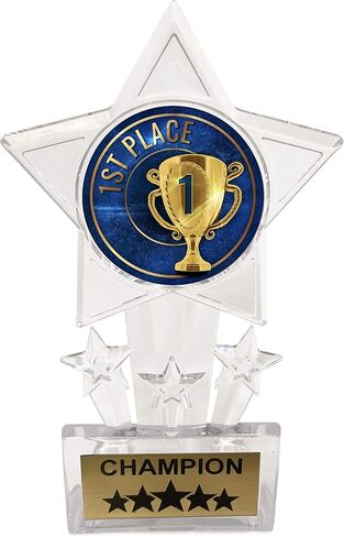 Express Medals 6.5 Inch Clear Acrylic Star 1st Place Champion Trophy Awards (Pack of 12) in Saudi Arabia