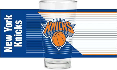 Rico Industries NBA Basketball New York Knicks Standard 16 oz Pint Glasses with Digitally Printed Logo, Classic Drinking Glass in Saudi Arabia
