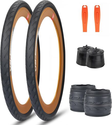MEGHNA 20 inch Bike Tire Folding Bike Tire 20 x 1 3/8 inch Foldable Tire Replacement Street Tire for Road Racing Fast Rolling for City Bike Freestyle in Saudi Arabia