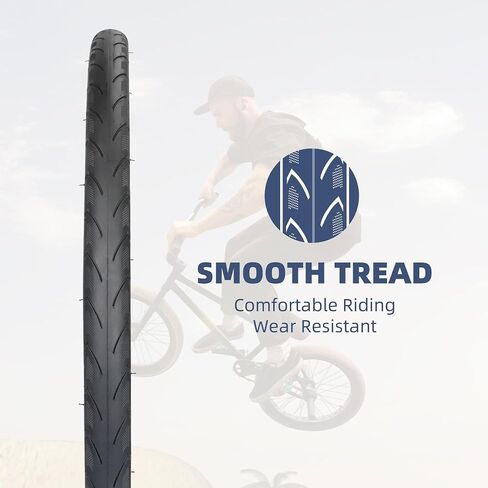 MEGHNA 20 inch Bike Tire Folding Bike Tire 20 x 1 3/8 inch Foldable Tire Replacement Street Tire for Road Racing Fast Rolling for City Bike Freestyle in Saudi Arabia
