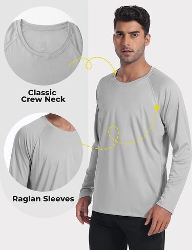UPF 50+ Rash Guard for Men with Pocket Swim Shirts, Quick Dry Long Sleeve UV Protection Fishing Surfing Beach T-Shirt in Saudi Arabia