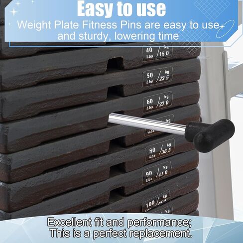 2pcs T-Type Weight Stack Pin, 3/8in Diameter 4.4in Locking Space Weight Machine Pin Heavy Duty Universal Weight Extender Drop Set Pin Easy to Install Weight Selector Pin Gym Practical Accessories in Saudi Arabia
