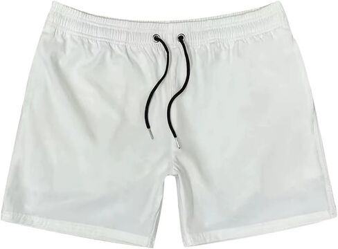 Men's Solid Color Shorts with Adjustable Drawstring Stretch Lightweight Casual Shorts for Summer in Saudi Arabia